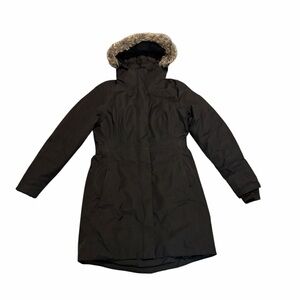 North Face Arctic Parka II Down Puffer Long Coat Removable Hood Black Medium